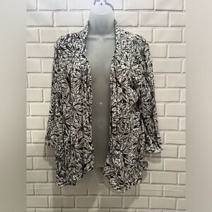 SAG HARBOR women open front floral light cardigan/size M